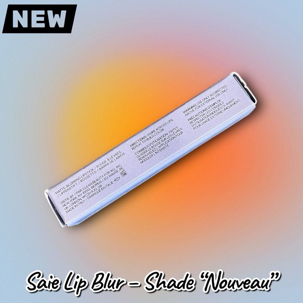 NEW NWT Saie Lip Blur – Shade “Nouveau” – Matte Blurring Lipstick (2.5 g / 0.09 - Picture 2 of 8